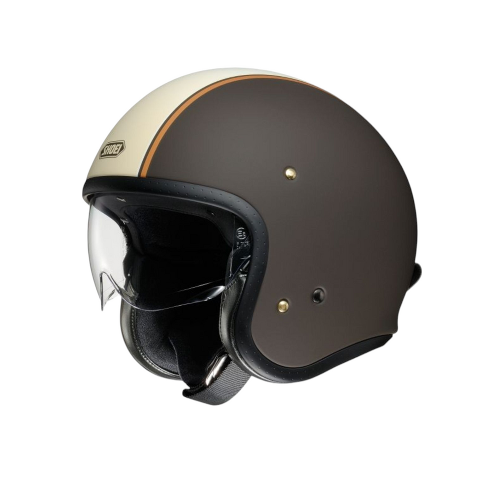 Motorradhelm SHOEI J-O CARBURETTORTC-10 BROWN/WHITE