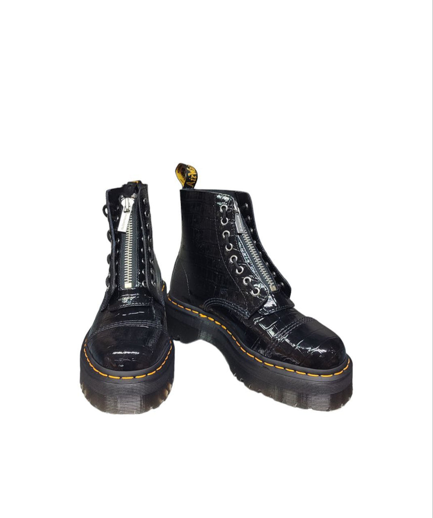 Dr. Martens Patent Lamper Croc Emboss Stiefel für Damen